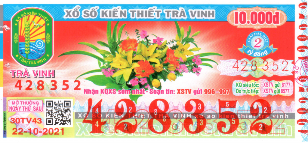 Mẫu Vé Đổi Số Trúng (Vĩnh Long, Bình Dương, Trà Vinh) thứ 6 - 22-10-2021 3 Đổi Số Trúng